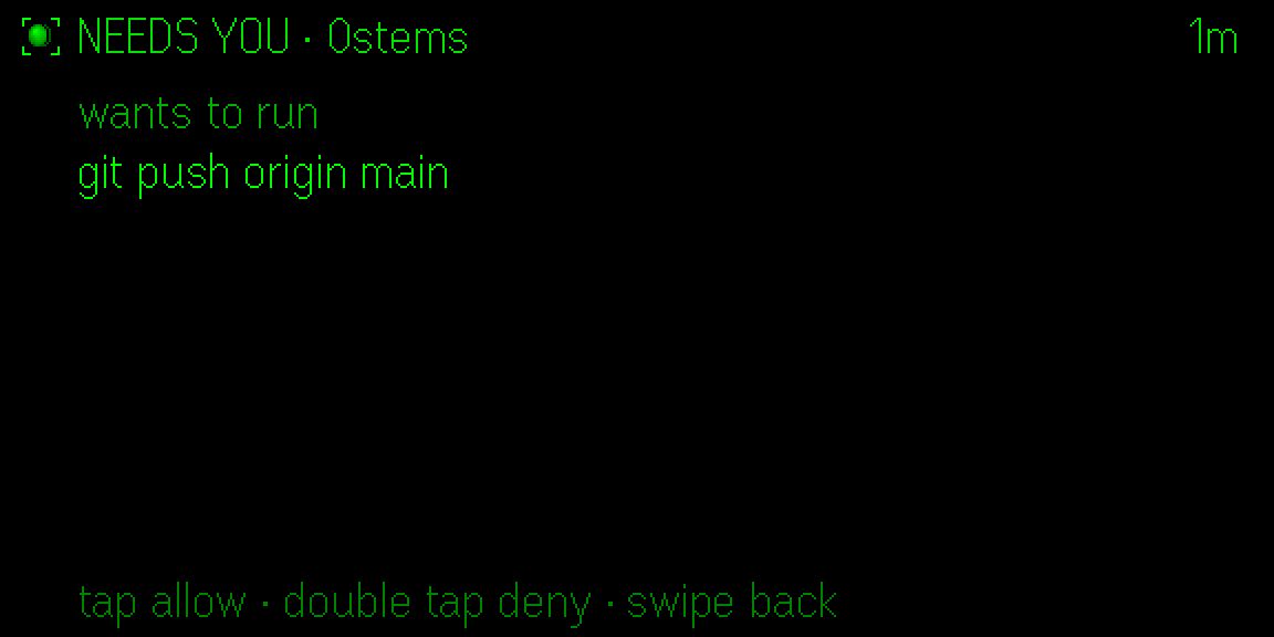 Needs you on the G2: the command, tap to allow, double tap to deny